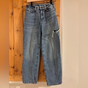 Wild Fable Blue Straight Leg Jeans with Distressed Detail